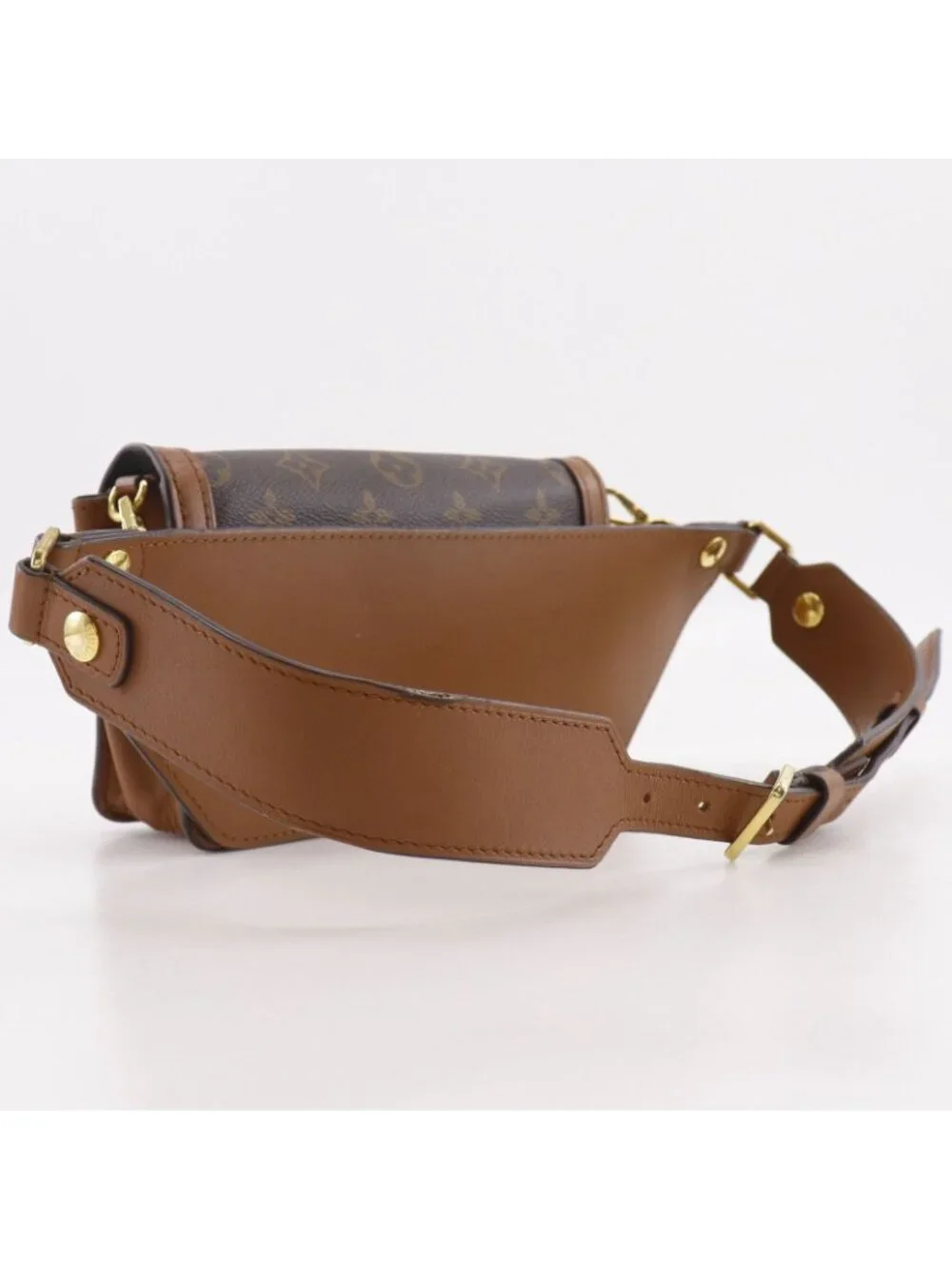 Louis Vuitton Bam Dauphine Monogram Reverse 2-Way Clutch Canvas Brown Belt
